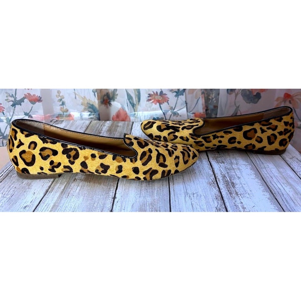 J Crew Leopard Print Calf Hair Loafers Flats Women's Shoes Size 8.5M - Picture 6 of 10